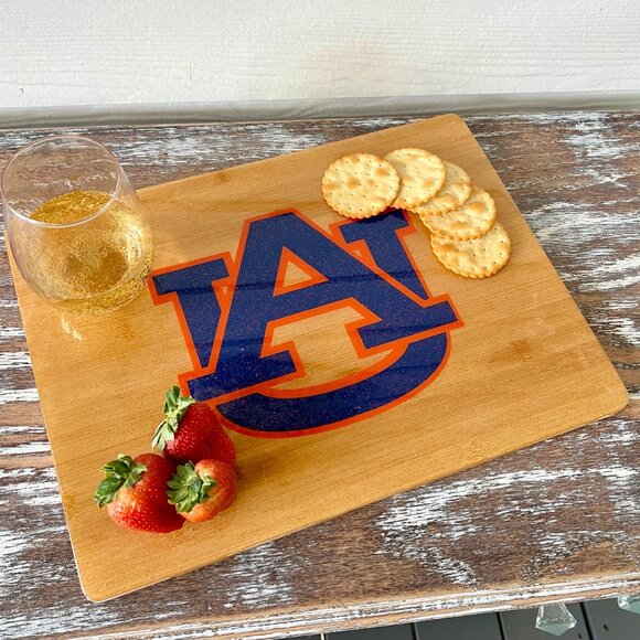 LARGE Auburn Tigers Cutting Board Resin Wood Charcuterie Cheese Gift War Eagle - Picture 2 of 5